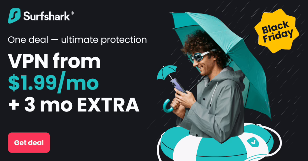 Surfshark VPN 黑五折扣、网络星期一折扣