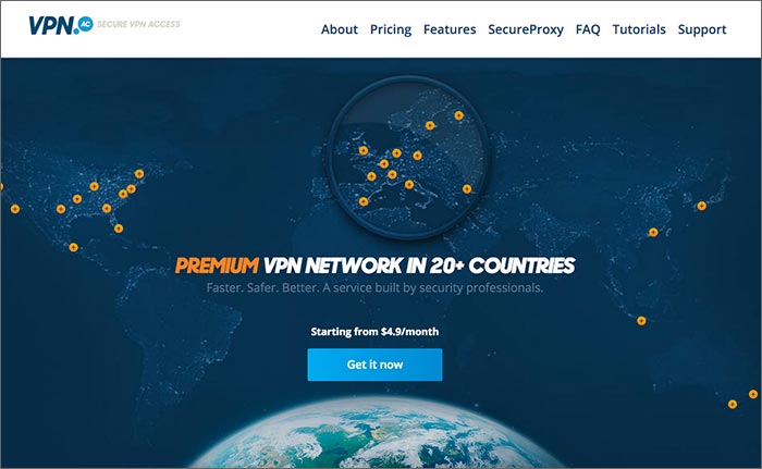 VPN.AC Review: VPN.AC website