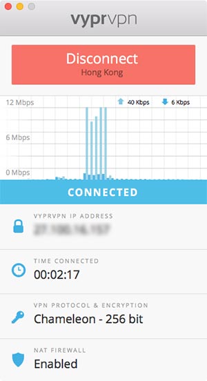 VyprVPN Review: Vypr VPN desktop software.