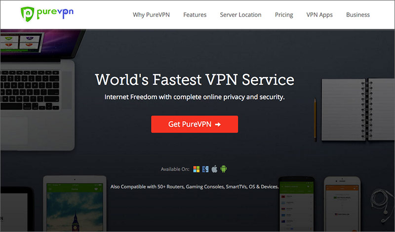 Best VPNs for Japan: PureVPN Website