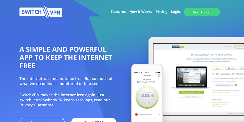 SwitchVPN review: SwitchVPN website