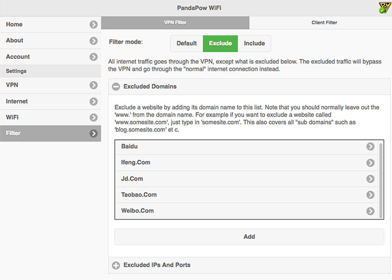 PandaPow VPN Router admin