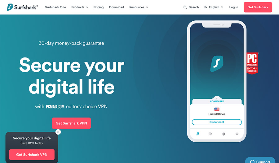 Surfshark VPN for China review: Surfshark VPN website